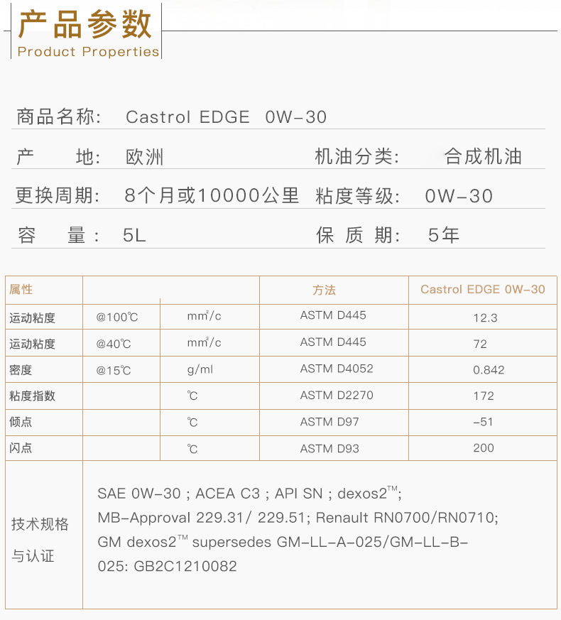 嘉實多 全合成機油 極護EDGE FST 0W-30 C3 SN 5L裝-第3張圖片-鄭州市冠恒貿易有限公司【官方網站】-車用潤滑油服務專家